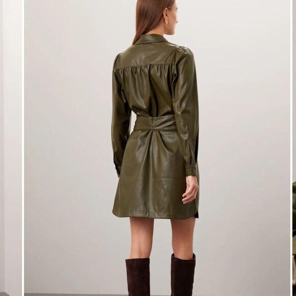 Leather Shirt Dress Peter Som x RTR - Picture 2 of 8
